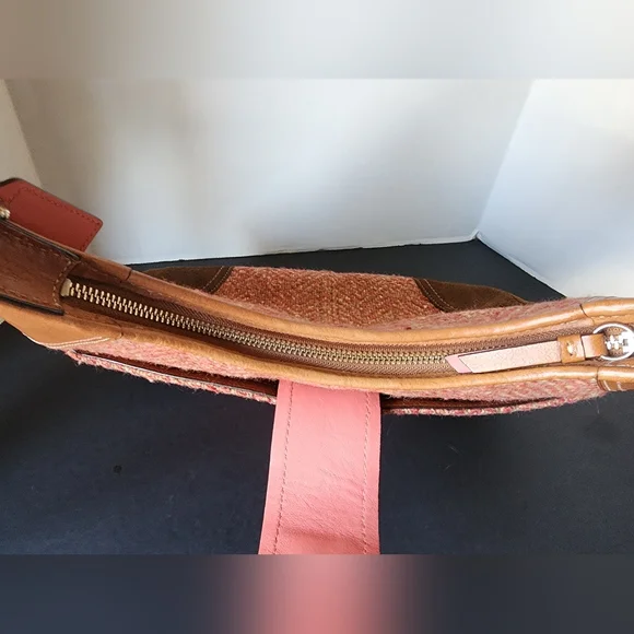 Coach Hampton Herringbone Slim Hobo - Leather, Suede, & Tweed, EUC, 2007, F11214 - Picture 11 of 15